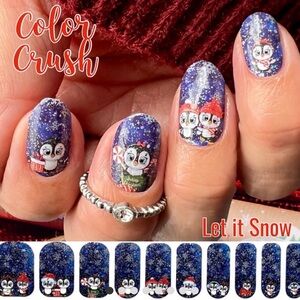 Penguin Nail Wraps - Blue and White